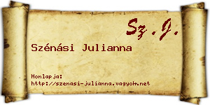 Szénási Julianna névjegykártya